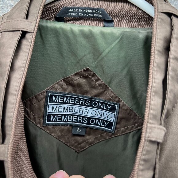 Members Only Jacket Men Large Windbreaker Brown Full Zip  Wind-stopper Vtg - Picture 10 of 12